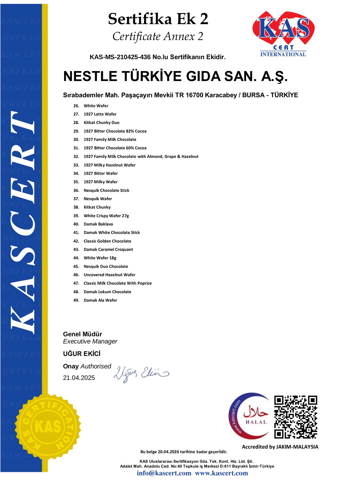 Nestle Turkey Halal Certificate - Page 3